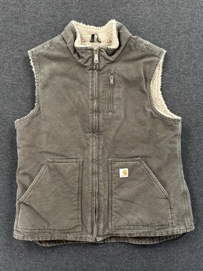 Carhartt Sandstone Mock-Neck Sherpa-Lined Vest Women's Size Large